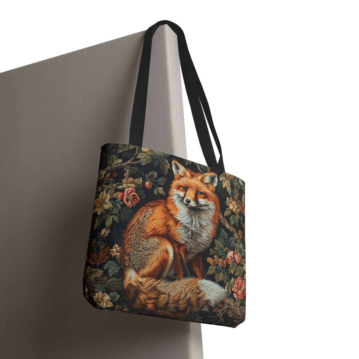 Forest Fox Tote Bag | William Morris Inspired | Hedgehog Floral Tote Bag, Eco-Friendly Carryalllogo