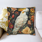 Art Deco Yellow-crested Cockatoo Fall Flowers Square Pillowcase