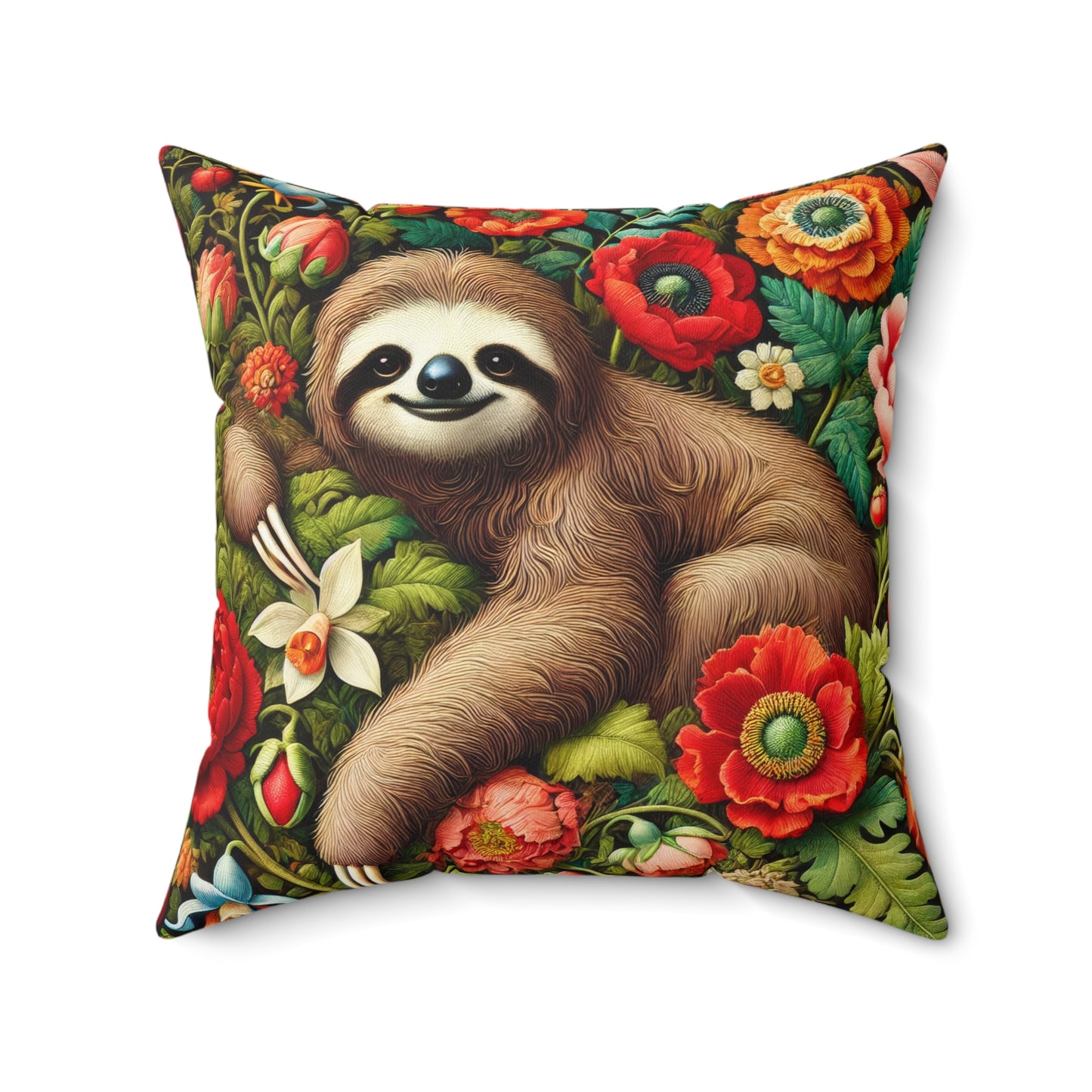 William Morris Inspired Cozy Sloth Pillow, Cute Home Decor, Fun Gift for Animal Lovers, Nature-Inspired Decor, Pillow Gift For Mother's Day