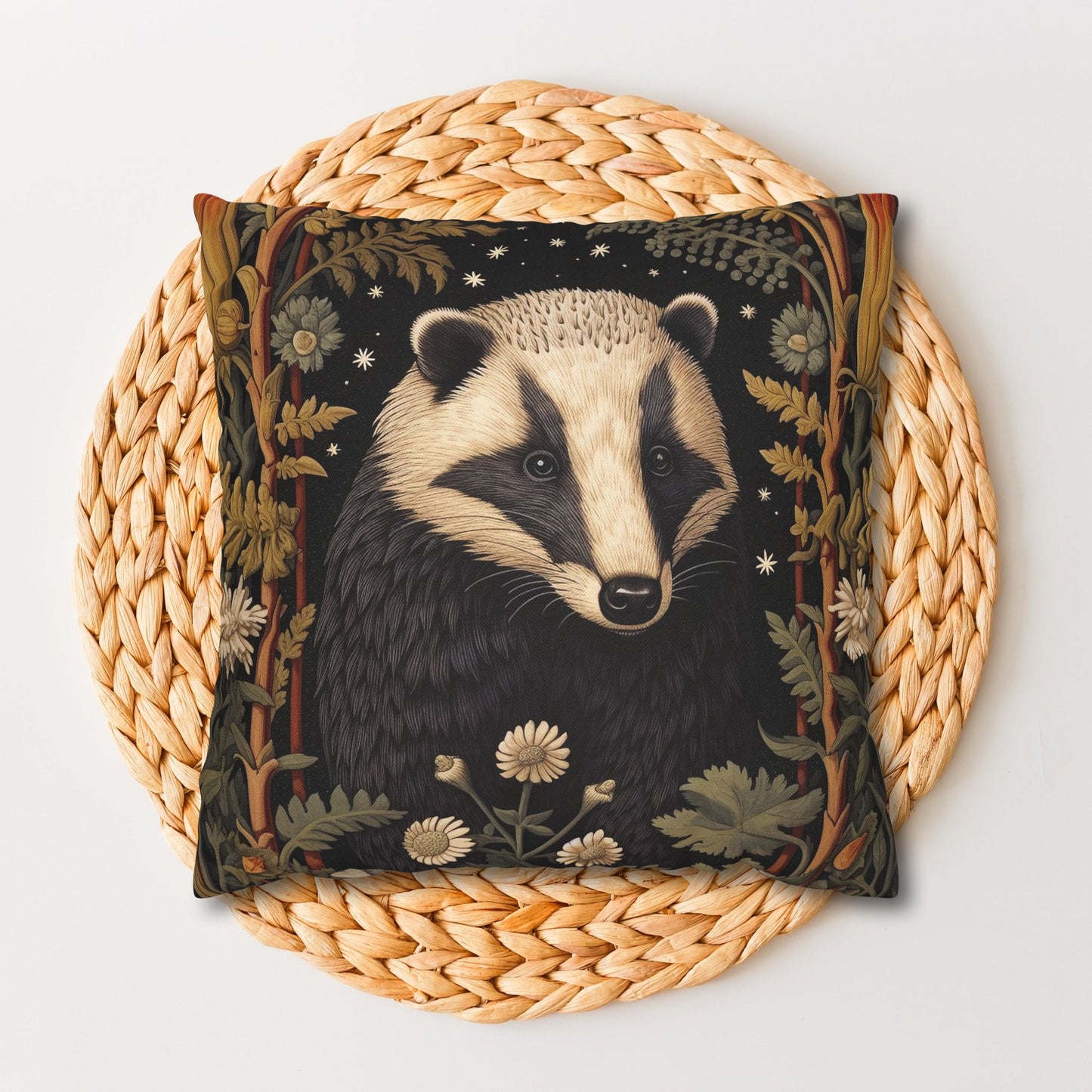 William Morris Inspired Botanical Badger Pillowcase