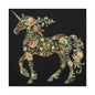 Floral Unicorn Canvas Art Print, Canvas Gallery Wraps, Nature Decor, Home Wall Decor, Boho Style, Animal Artwork