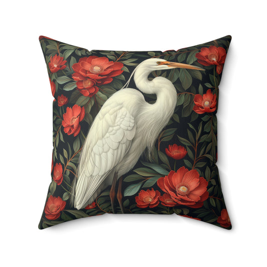 William Morris Inspired Woodland Dragonfly Decorative Pillow | Cottage-core Pillow