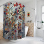 Stained Glass Fall Leaves And Berries Polyester Shower Curtain