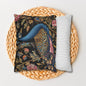 William Morris Inspired Peacock Pillowcase, Forest Floral Art, Peacock Spun Polyester Square Pillowcase