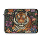 Tiger Laptop Sleeve, William Morris Inspired Jungle Floral Art Case, Vintage Botanical Wildlife Laptop Cover (12”, 13”, 15”)