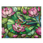 Stained Glass Frog Pink Water Lily Puzzle (120, 252, 500-Piece) Family Jigsaw Puzzle, Puzzle Box Gift