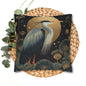 Heron Moon Decorative Pillowcase, Elegant Coastal Throw Pillow Cover