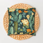 William Morris Inspired Cactus Pillowcase | Cottagecore Art Nouveau Pillowcase