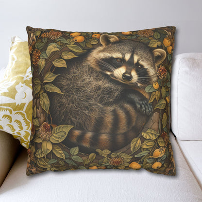 Raccoon William Morris Inspired | Raccoon Ancient Decorative Pillow