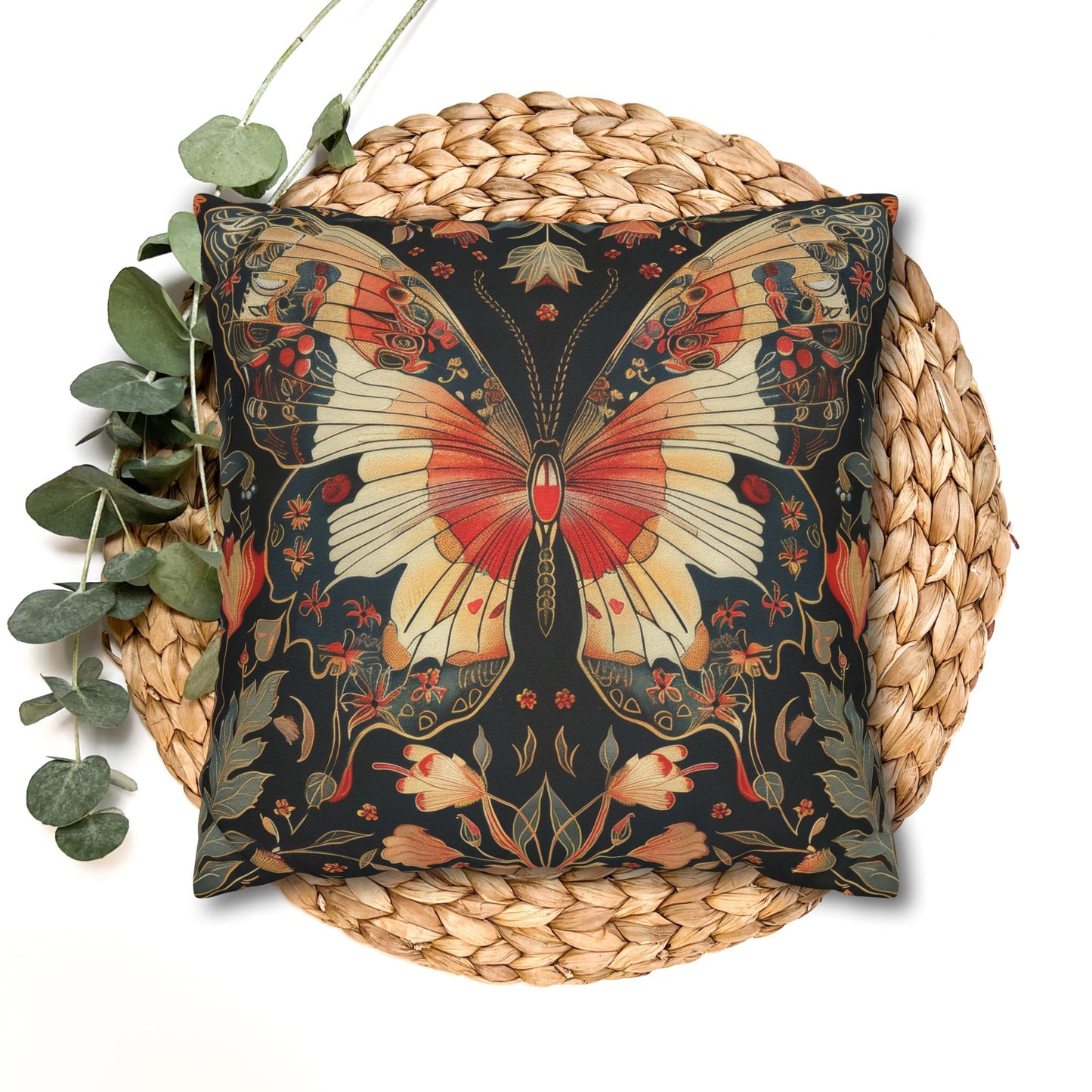 Enchanting Butterfly Woodland Blossoms Floral Botanical Pillowcase