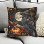 Witch Raven Pumpkin Square Pillowcase