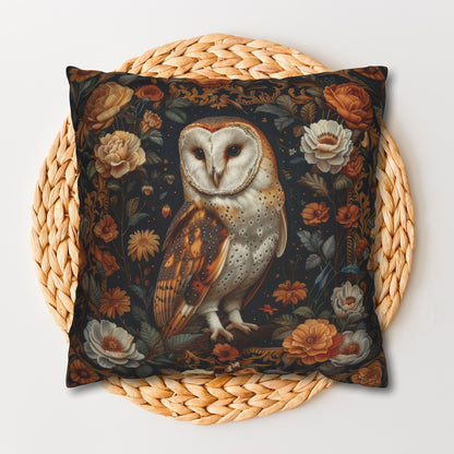 William Morris Inspired Barn Owl Wildflower Pillowcase