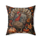Thanksgiving Turkey Pillow: William Morris Inspired Fall Decor