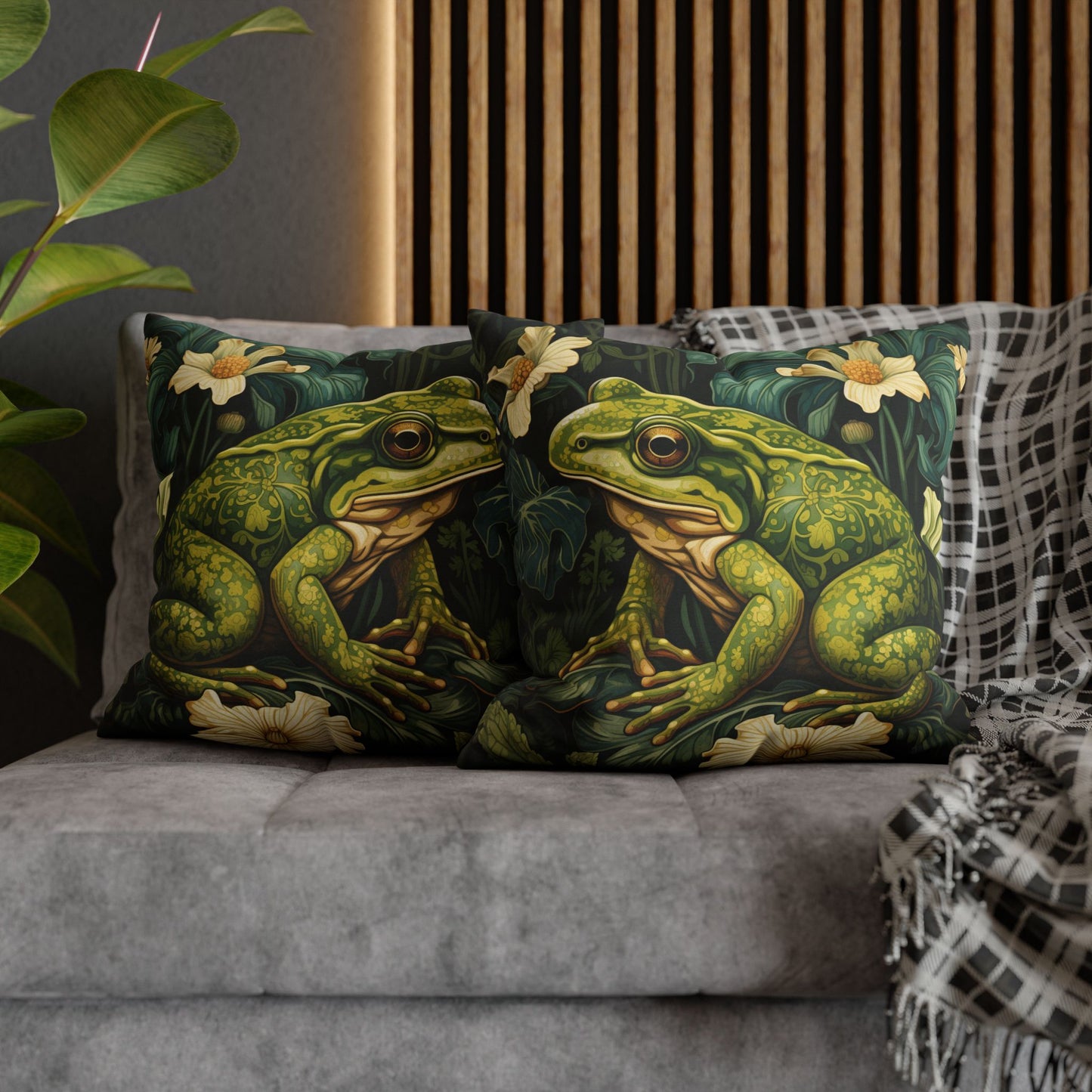 William Morris Inspired Forest Frog Pillowcase