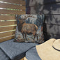 Majestic Elk Outdoor Pillow, Winter Woodland Throw Pillow, Rustic Cabin Cushion, Forest Deer Decor, Lodge Accent Pillow, Nature Gift, Elk Lover Pillow