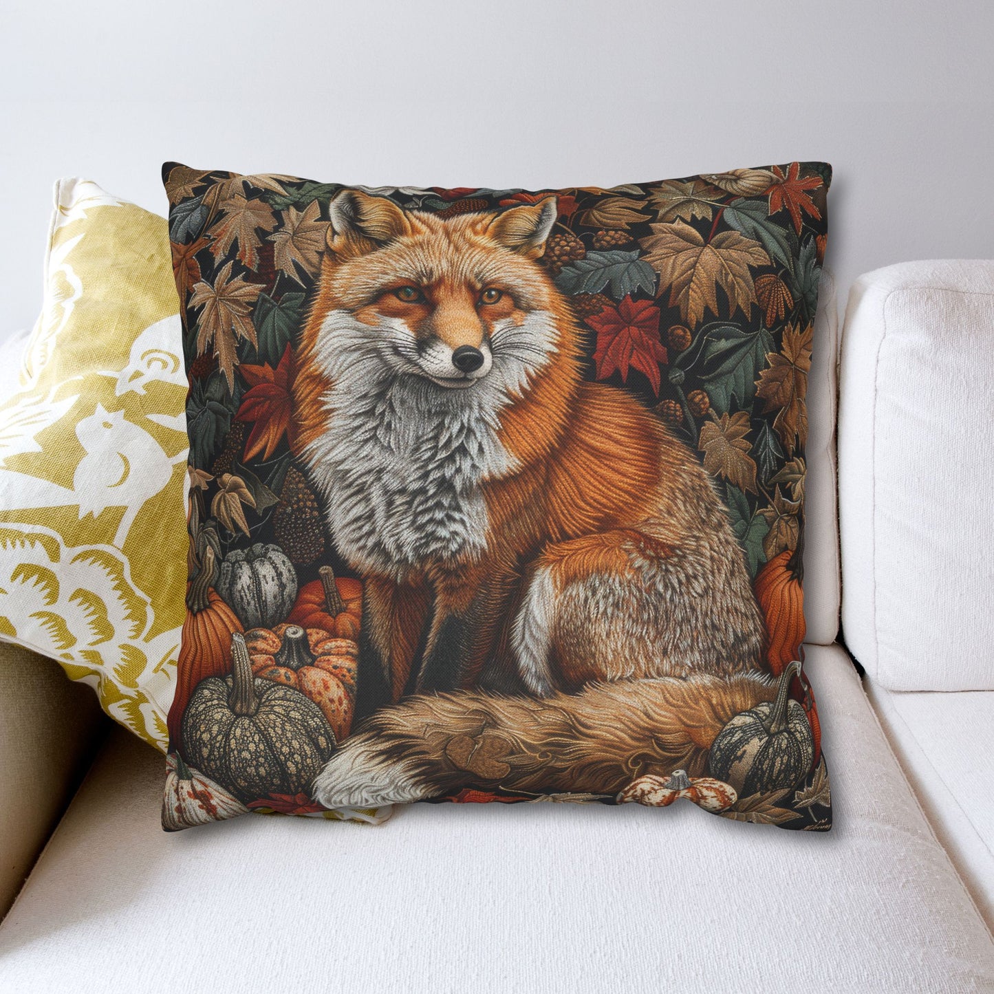William Inspired Woodland Fox Pumpkins Patch Decorative Pillowcase