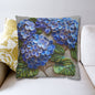 Hydrangea Purple Blue Decorative Pillowcase, Botanical Home Decor Pillowcase