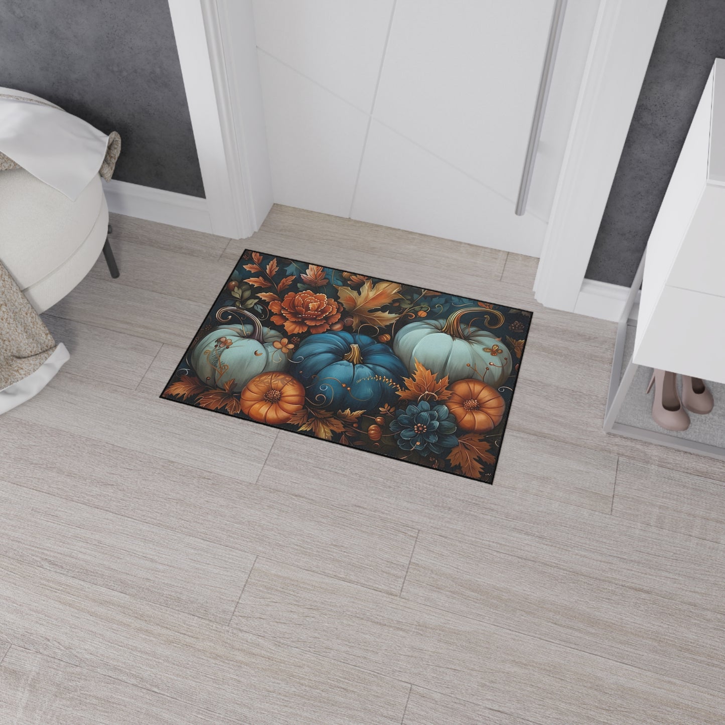 Autumn Pumpkin Floor Mat, Decorative Entry Mat, Seasonal Welcome Mat, Fall Home Decor, Holiday Floor Covering