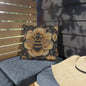 Bee Outdoor Pillow, Bumblebee Throw Pillow, Floral Garden Cushion, Pollinator Decor, Botanical Accent Pillow, Nature Lover Gift, Bee Lover Pillow