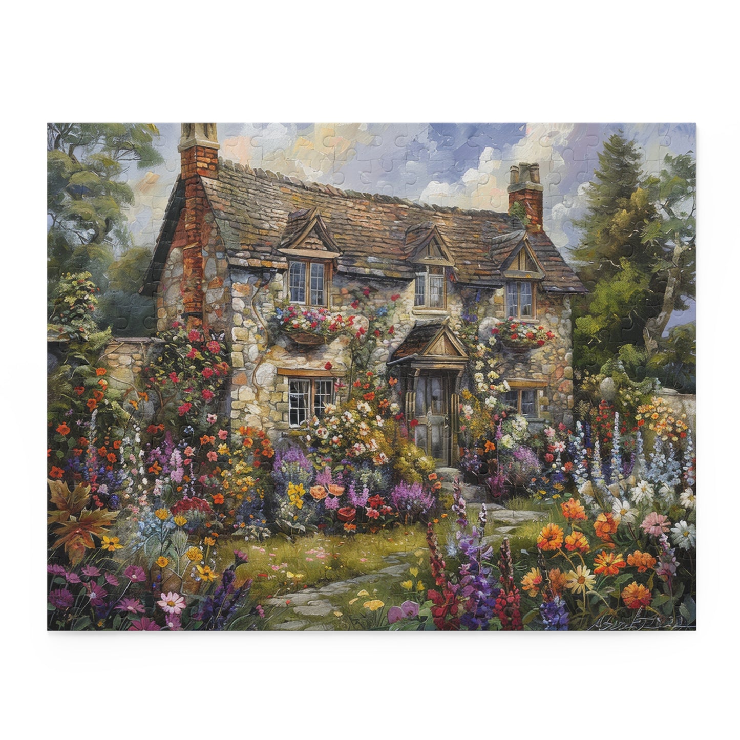 Vintage Victorian English Home in The Style William Morris Jigsaw Puzzle  (120, 252, 500-Piece) Gift-Ready Box, Adult Jigsaw Puzzle