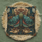 William Morris Inspired Moth Pillowcase, Teal Botanical Art Nouveau Cushion, Vintage Floral Nature Square Pillowcase