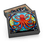 Psychedelic Octopus Stained Glass Jigsaw (120, 252, 500-Piece) Adult Jigsaw Puzzle, Gift Him Her
