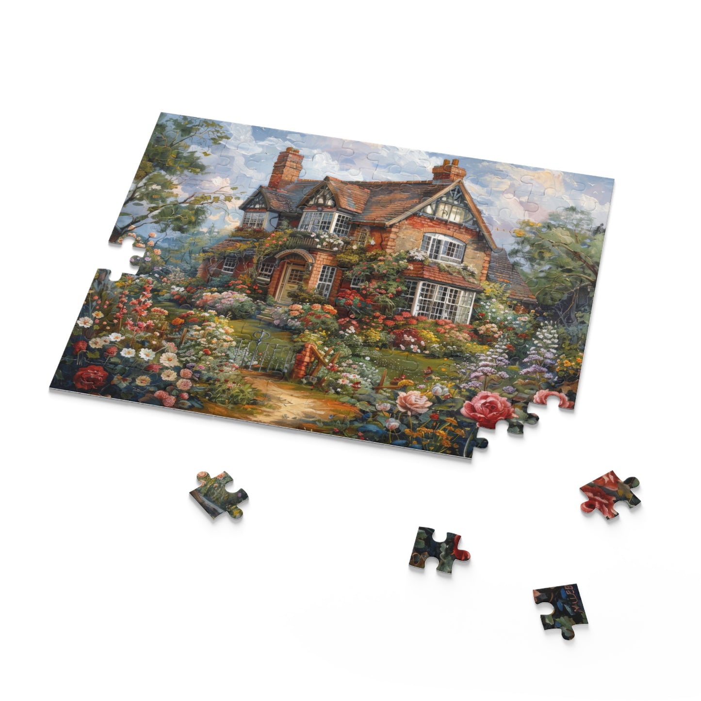 An Old Victorian English Home in The Style William Morris Jigsaw Puzzle (120, 252, 500-Piece) Gift-Ready Box, Adult Jigsaw Puzzle