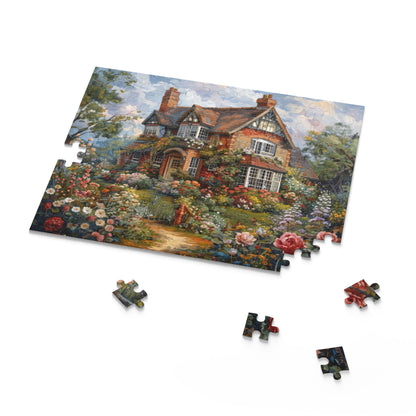 An Old Victorian English Home in The Style William Morris Jigsaw Puzzle (120, 252, 500-Piece) Gift-Ready Box, Adult Jigsaw Puzzle