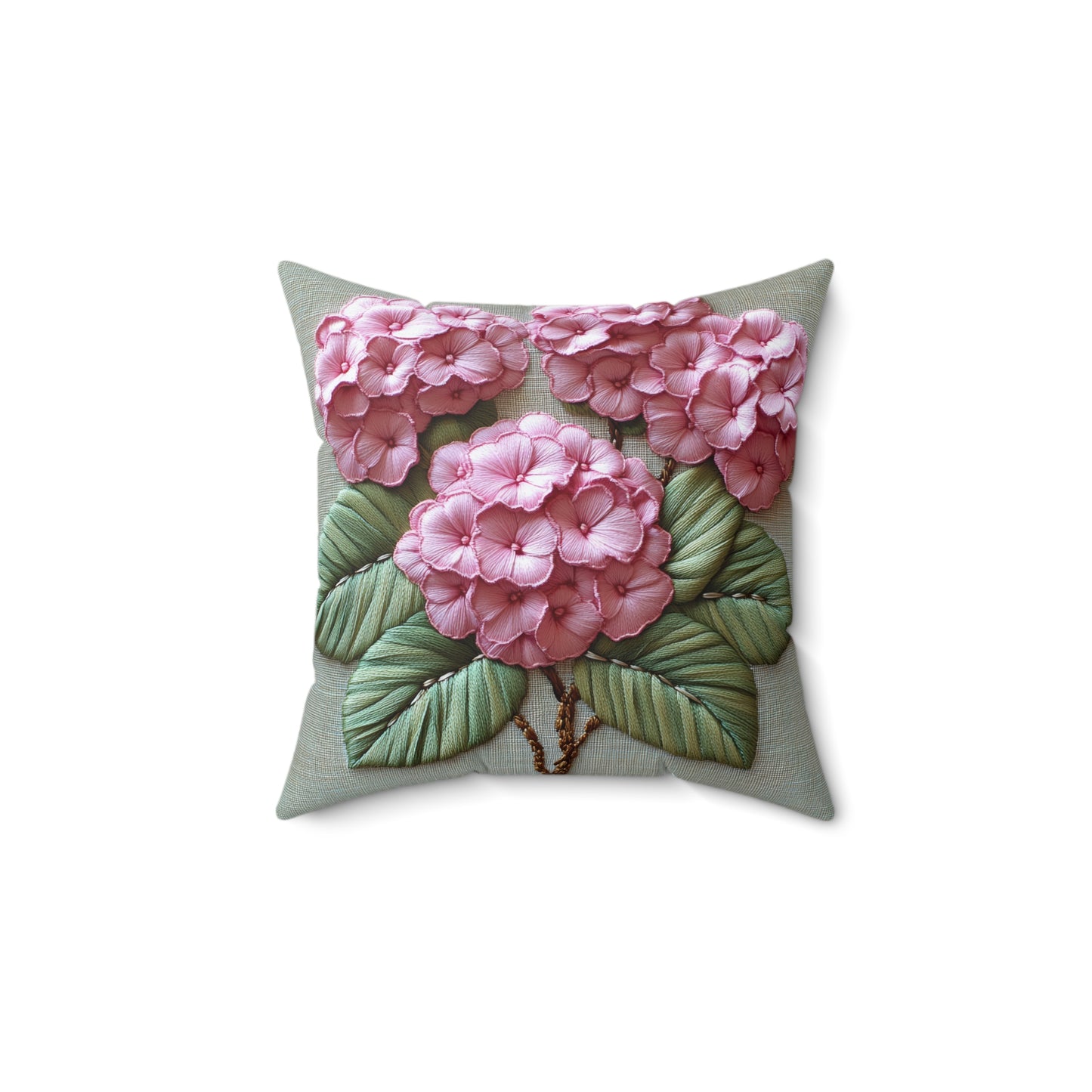 Pink Hydrangea Pillow Cover: Botanical Floral Accent, Double Sided Print