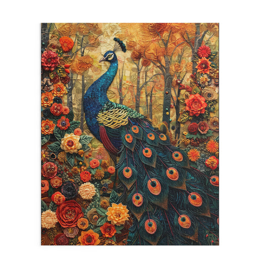 Art Deco Peacock Puzzle Box (120, 252, 500-Piece) Family Jigsaw Puzzle, Puzzle Box Gift For Her