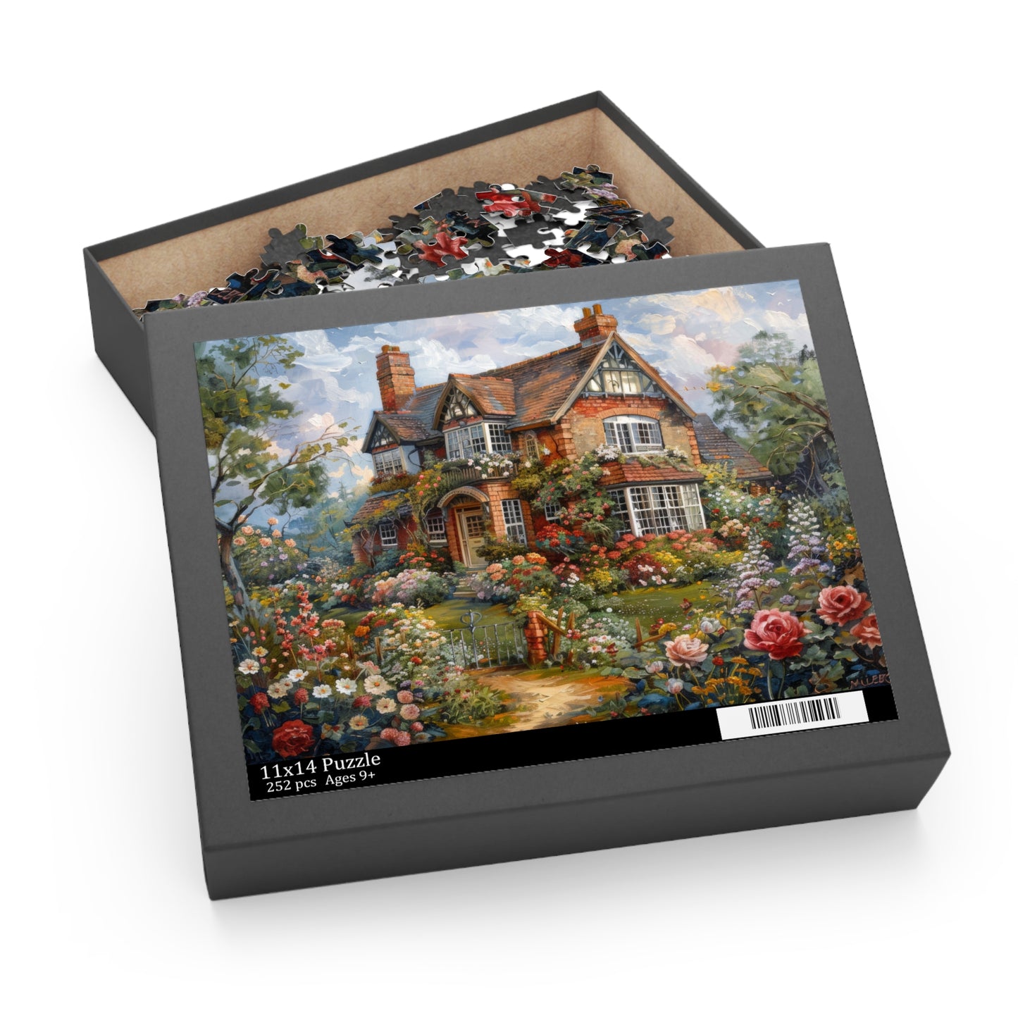 An Old Victorian English Home in The Style William Morris Jigsaw Puzzle (120, 252, 500-Piece) Gift-Ready Box, Adult Jigsaw Puzzle