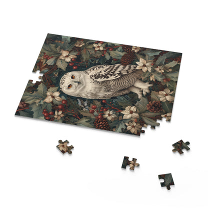 Snowy Owl Winter Puzzle, Enchanted Woodland Holiday Jigsaw (120, 252, 500 Pieces)
