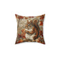 William Inspired Woodland Brown Squirrel Fall Autumn Forest Decorative Squrae Pillow