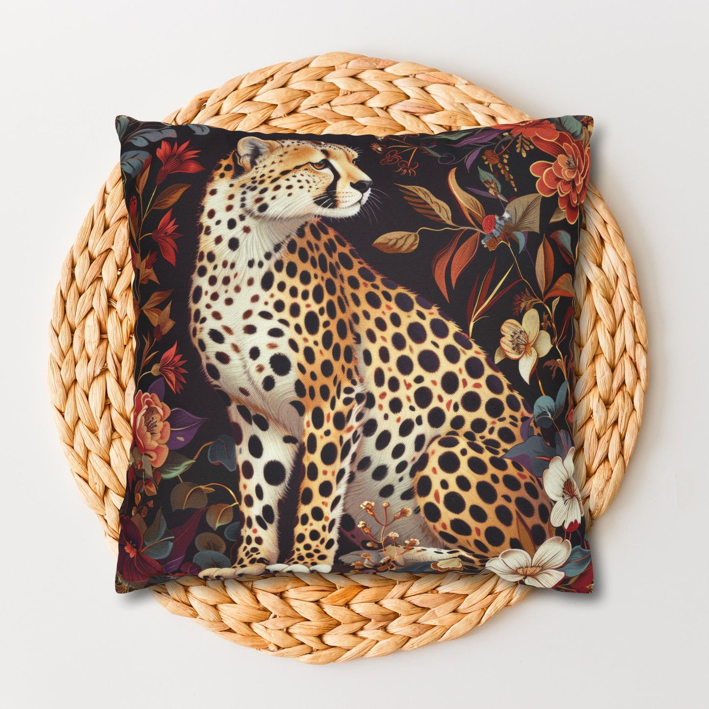 William Morris Inspired Botanical Cheetah Pillowcase