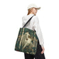 William Morris Inspired White Horse Forest Tote Bag | Woodland Stallion Market Bag