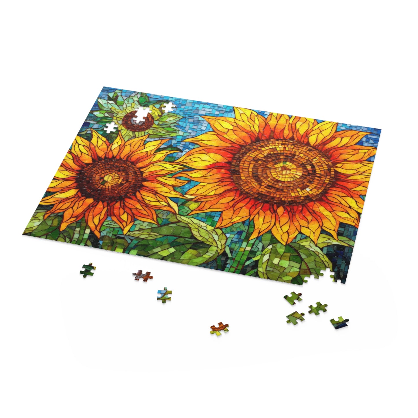 Sunflower Field Stained Glass Jigsaw Puzzle (120, 252, 500-Piece)  Gift-Ready Box, Adult Jigsaw Puzzle, Gift Him Her