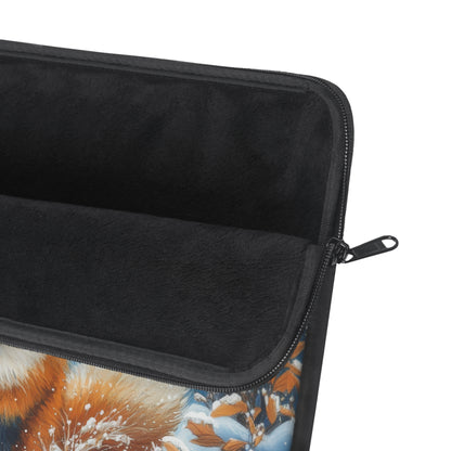 Winter Fox Laptop Sleeve, Cozy Woodland Snow Art Case, Cute Red Fox in Scarf Winter Laptop Cover (12”, 13”, 15”)