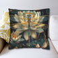 Art Deco Dragonfly White Water Lily Pillowcase