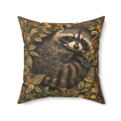 Raccoon William Morris Inspired | Raccoon Ancient Decorative Pillow