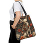 William Morris Inspired Chihuahua Tote Bag, Eco-Friendly Carryall