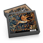 William Morris Inspired Forest Reindeer Puzzle Box (120, 252, 500-Piece) Family Jigsaw Puzzle, Puzzle Box Gift