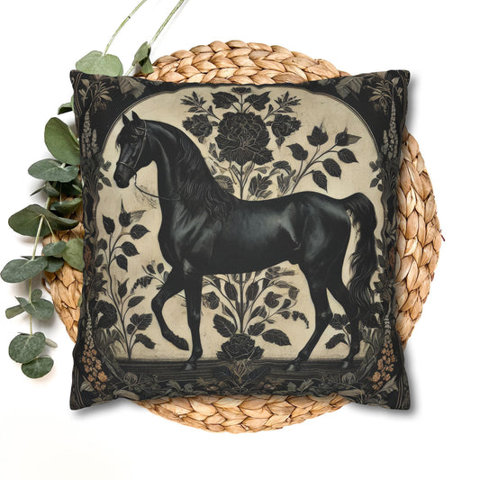 William Morris Arabian Black Horse Pillowcase