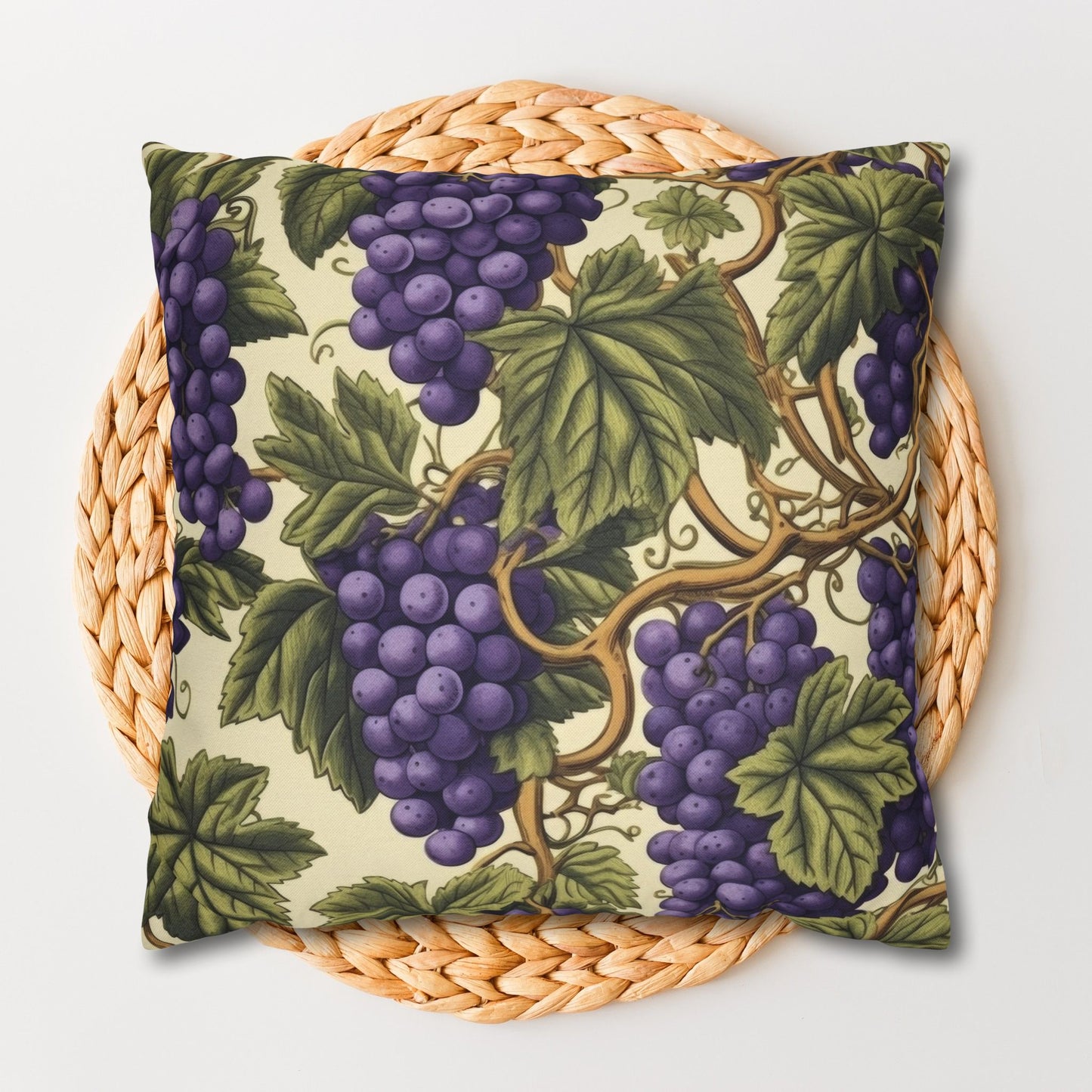 William Morris Inspired Grape Garden Decorative Pillowcase
