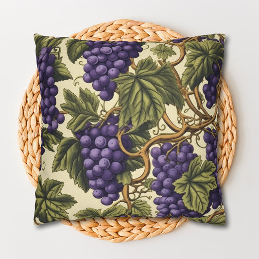 William Morris Inspired Grape Garden Decorative Pillowcase