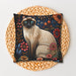 William Morris Inspired Siamese Cat Flower Garden Pillowcase