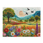 Embroidered Spring Wildflowers Jigsaw Puzzle (120, 252, 500-Piece) Gift-Ready Box, Adult Jigsaw Puzzle