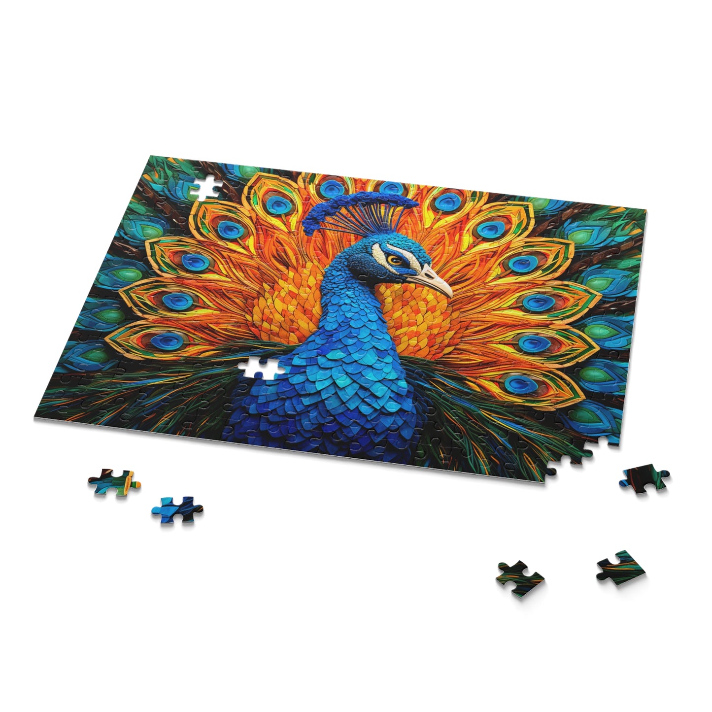 Stained Glass Peacock Jigsaw Puzzle (120, 252, 500-Piece)  Gift-Ready Box, Adult Jigsaw Puzzle, Gift Him Her