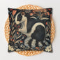 Floral Skunk Art Nouveau Pillowcase: William Morris Inspired Cushion