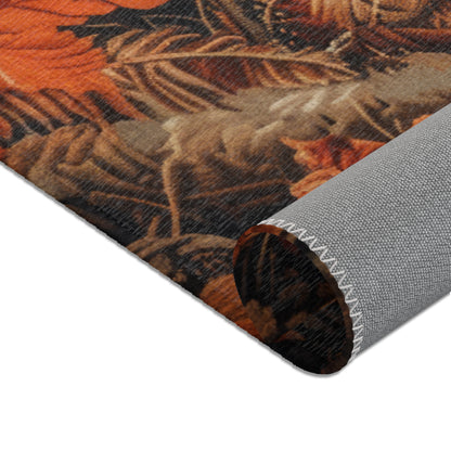 Fox Fall Autumn William Morris Inspired Area Rug, Cottagecore Living Room Carpet, Housewarming Gift, Fall Room Decor, Rectangle Rug