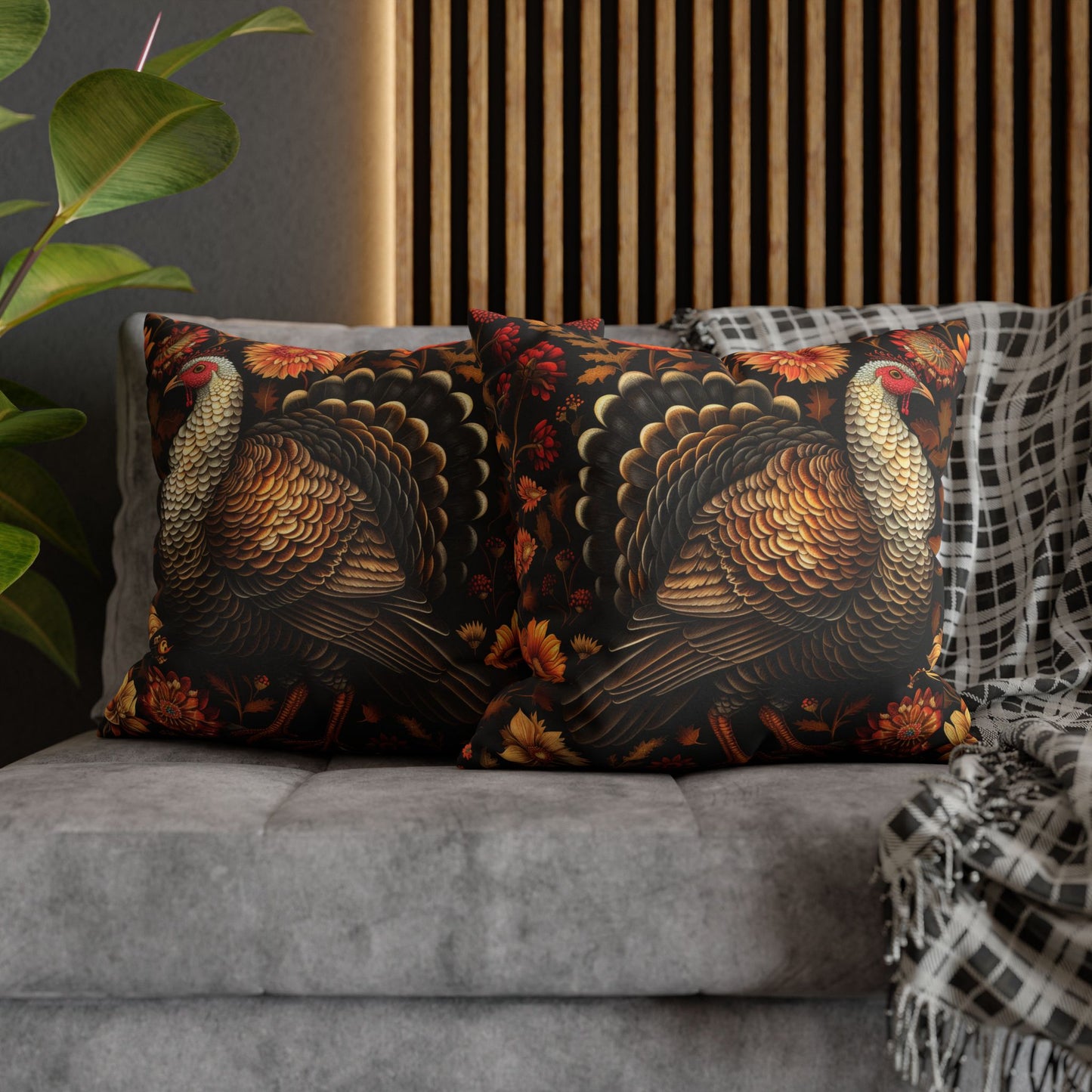 Turkey Throw Pillowcase: William Morris Inspired Fall Decor